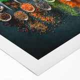 Colorful Spice Arrangement - Vibrant Kitchen Wall Art