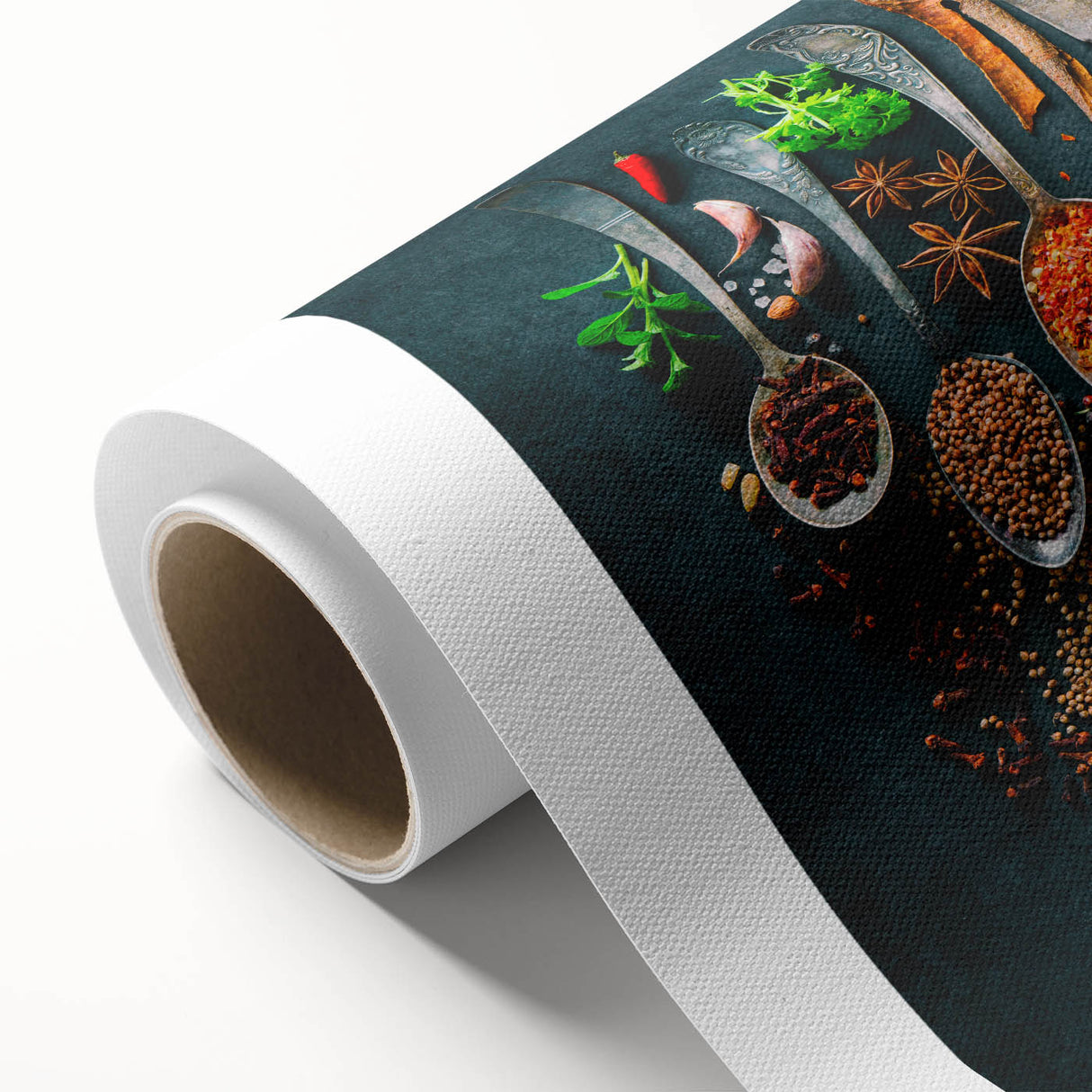Colorful Spice Arrangement - Vibrant Kitchen Wall Art