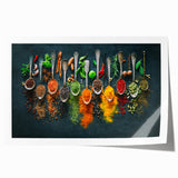 Colorful Spice Arrangement - Vibrant Kitchen Wall Art