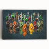 Colorful Spice Arrangement - Vibrant Kitchen Wall Art