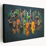 Colorful Spice Arrangement - Vibrant Kitchen Wall Art