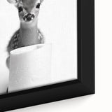 Adorable Fawn Bathroom Wall Art - Minimalist Black and White Decor