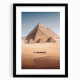 Extra large abstract art print depicting a colorful, textured African scenery on a black framed canvas.