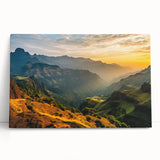 Large black and white acrylic print depicting the Ethiopian landscape, ideal for kitchen wall art or bedroom ambiance.