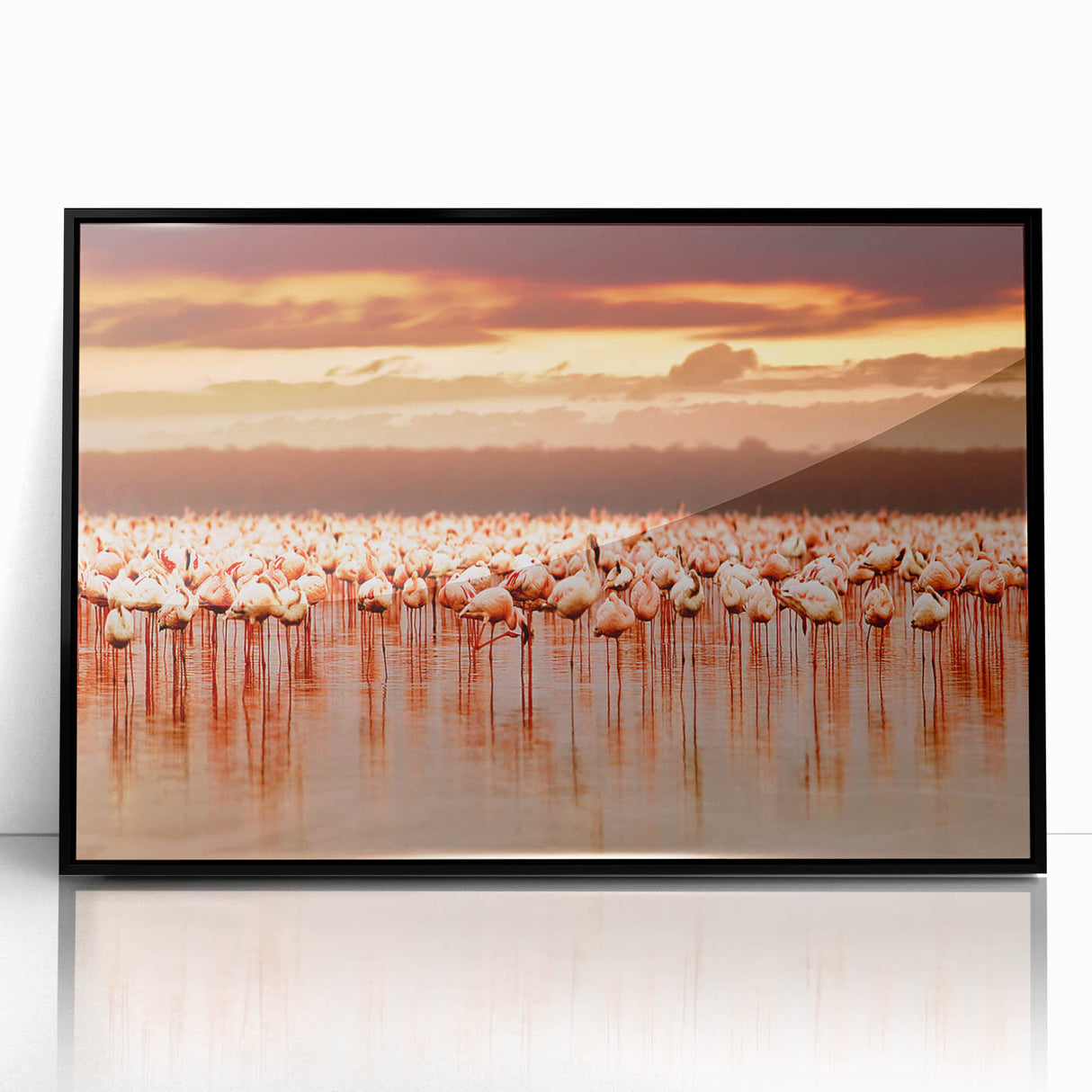 Large abstract wall art depicting African scenery in muted earth tones on a framed acrylic.