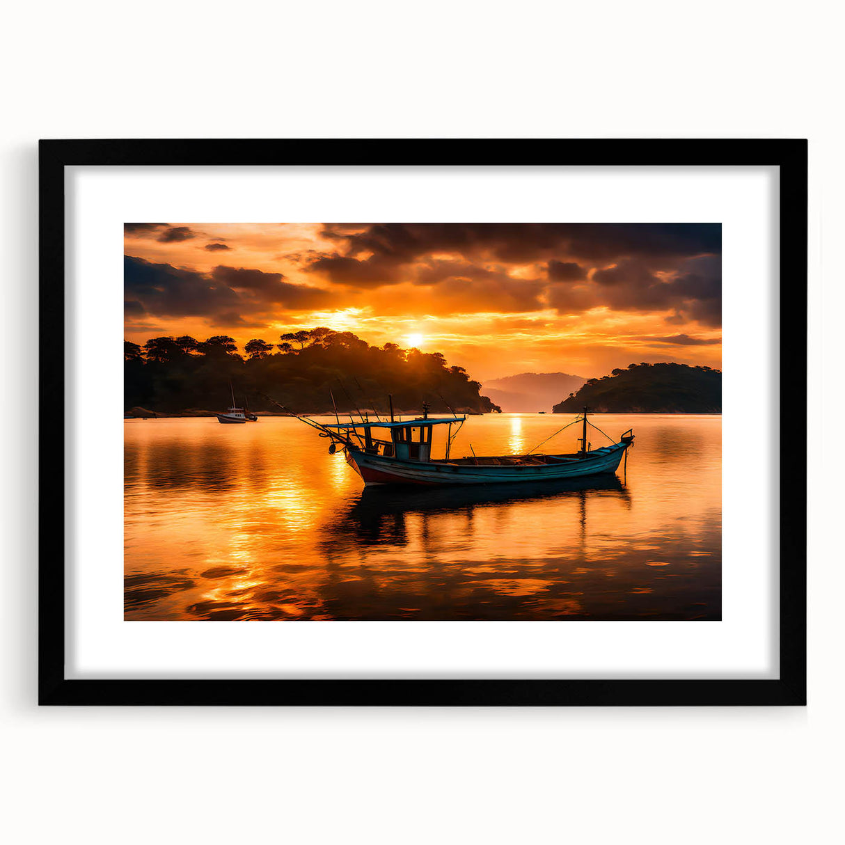 Extra large textured abstract art print featuring colorful, abstract scenery of Mauritius, ideal for living room decor.