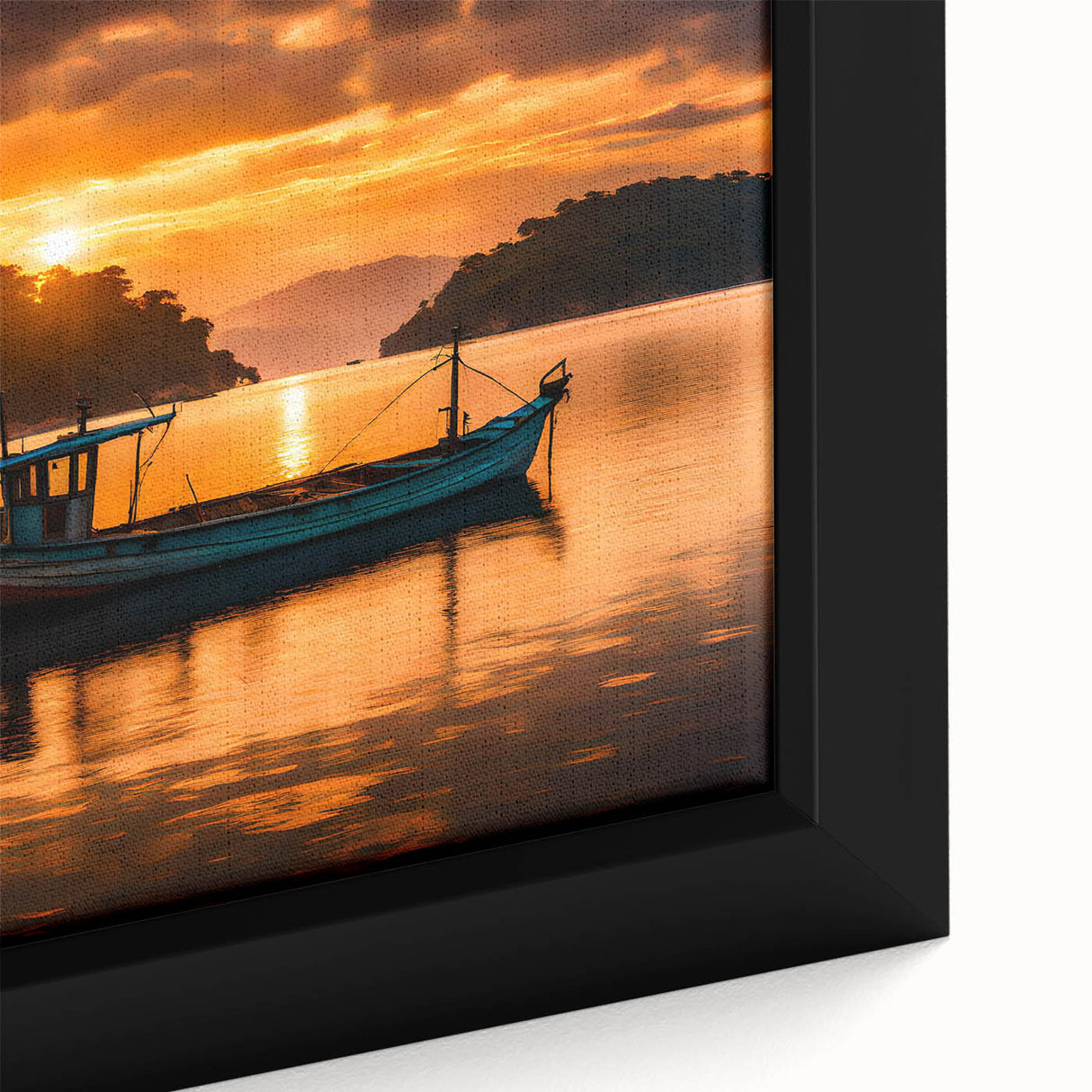 Extra large framed canvas depicting a colorful, textured African scenery, ideal for living room decor.