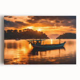 Black and white stretched canvas of Mauritius scenery, suitable as large kitchen wall art.