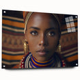 Acrylic glass print of a Tanzanian landscape, featuring earth tones and a minimalist style.
