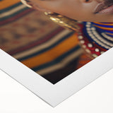 Art deco poster of a Tanzanian landscape on rolled canvas, featuring muted earth tones, ideal for dining room decor.