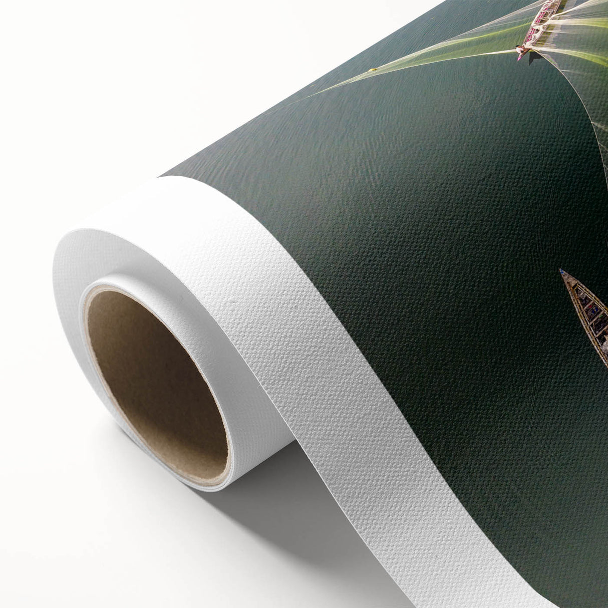 Art Deco poster of Bangladesh scenery on rolled canvas, in pastel shades, ideal for nursery wall art.