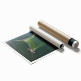 Extra large rolled print of a serene Bangladesh landscape with lush floral elements in soft green and blue tones.