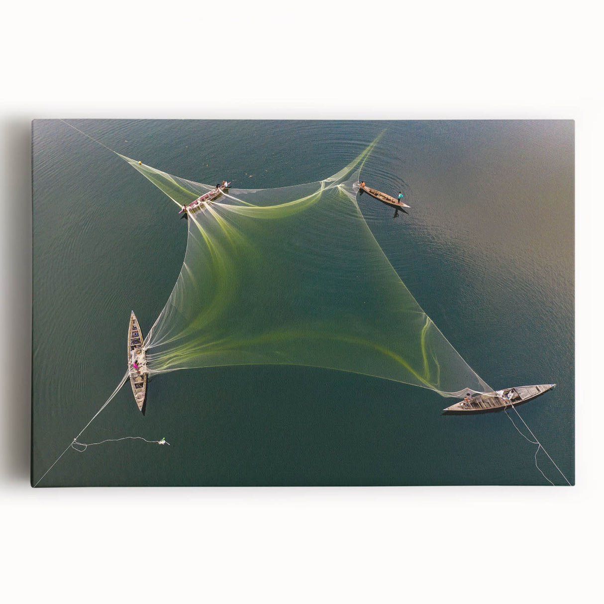 Black and white stretched canvas of Bangladesh scenery, ideal for kitchen wall art.