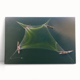 Black and white stretched canvas featuring a scenic Bangladesh landscape, ideal for kitchen wall art or bedroom decor.