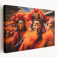 Large canvas print of a serene Bhutanese landscape in muted earth tones, suitable for kitchen wall art.