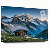 Large abstract wall art depicting an Asian scenery in Georgia, rendered in muted earth tones on acrylic glass.