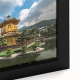 Close-up of textured black wall art featuring a colorful Hong Kong skyline on a framed canvas, ideal for a living room.