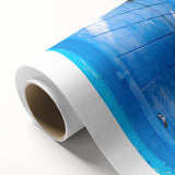 Art deco poster depicting Asian scenery in muted earth tones on rolled canvas, ideal for nursery wall art.