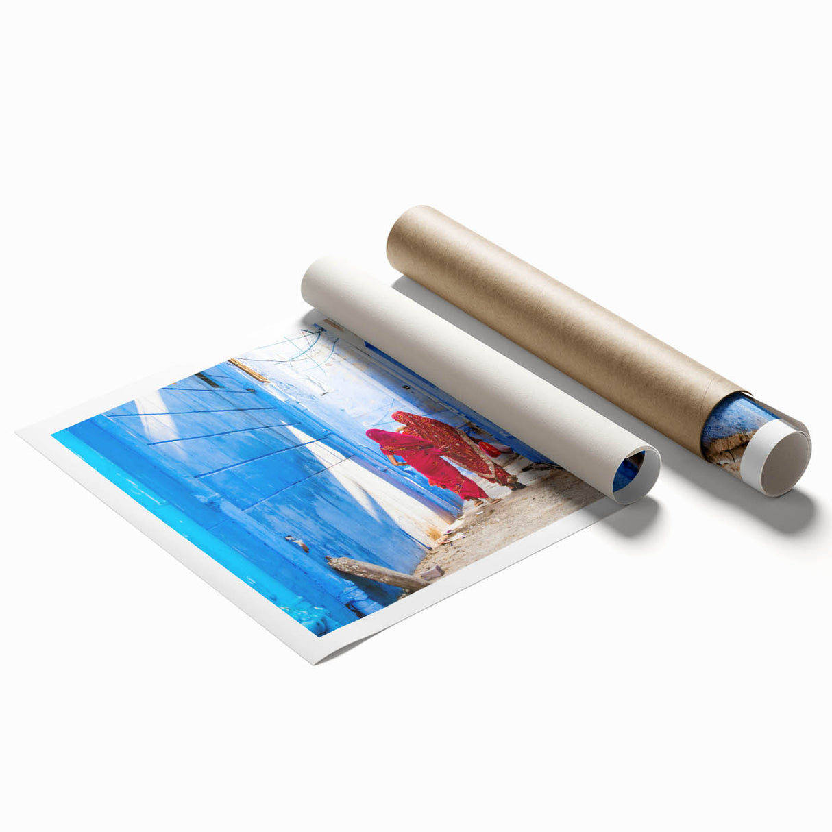 Extra large rolled print of a floral art scene depicting vibrant flowers in pastel shades.