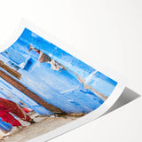 Extra large wall art featuring line art flowers in black on a white background, rolled print.