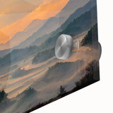 Large abstract wall art featuring vibrant colors and mid-century modernist design on acrylic glass.