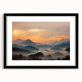 Extra large abstract art print featuring vibrant, colorful textured scenery of Asia on a framed black mat.