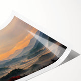 Extra large rolled print featuring line art flowers in soft pastel hues, ideal for large living room wall art.