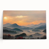 Black and white large art print of a serene Korean landscape on stretched canvas.