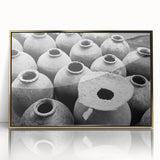 Framed acrylic print of a Laos landscape in muted earth tones, ideal for modern art wall decor.