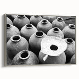 Landscape art painting of a scenic Laos view in vibrant colors on a framed canvas, ideal for living room decor.