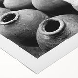 Art deco poster of a Laos scenery in muted earth tones on rolled canvas, suitable for dining room wall art.