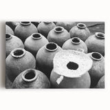 Black and white photo of a Laos landscape on stretched canvas, ideal for kitchen wall art.