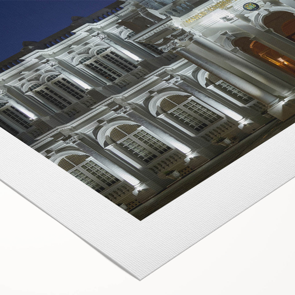 Art deco poster featuring a Malaysian landscape in pastel hues on rolled canvas, suitable for dining room decor.