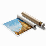 Extra large rolled print featuring a scenic view of Myanmar with vibrant green and blue tones.