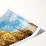 Extra large rolled print featuring line art flowers in muted earth tones, ideal for large living room wall decor.