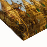 Black and white landscape art painting of a Myanmar scene on a large stretched canvas, ideal for bedroom wall art.