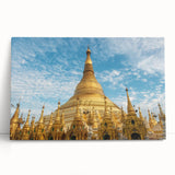 Black and white photograph of a Myanmar landscape on stretched canvas, ideal for kitchen wall art.