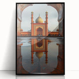 Large abstract wall art depicting a stylized Pakistani landscape in muted earth tones on a framed acrylic panel.