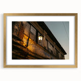 Extra large abstract art print featuring textured scenery of the Philippines in muted earth tones, framed in gold.