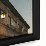 Close-up of a framed canvas featuring a textured, colorful Philippine scenery in black, ideal for living room decor.