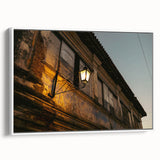 Vintage poster art of a Philippine landscape on a framed canvas, featuring vibrant colors, ideal for living room decor.