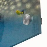 Large abstract wall art depicting a Sri Lanka scenery in vibrant green and blue tones on acrylic glass.