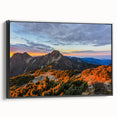 Black and white landscape art painting of Taiwan scenery on framed canvas, suitable for bedroom wall decor.