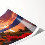 Extra large wall art of line art flowers in muted green tones on rolled canvas, suitable for large living room decor.