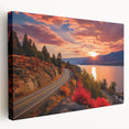 Landscape painting of British Columbia on stretched canvas with lush green tones, ideal for kitchen wall art.