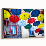 Framed canvas of a vintage-style Quebec landscape painting with muted earth tones, ideal for bedroom wall art.