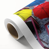 Art Deco poster of Quebec scenery in muted hues on rolled canvas, ideal for nursery wall art or dining room ambiance.