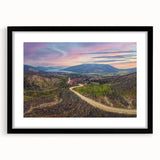 Abstract art print of Yukon scenery in vibrant colors on a textured, extra large canvas, ideal for living room decor.