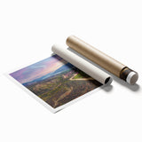 Extra large rolled print of Yukon scenery with muted earth tones, ideal for classy bathroom wall art.
