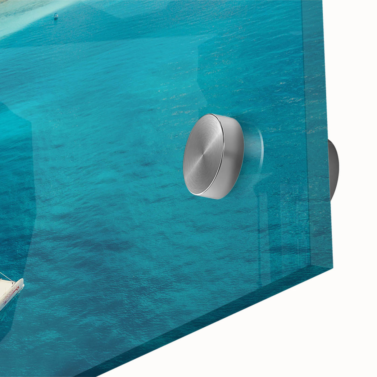 Large abstract wall art featuring vibrant Caribbean scenery on acrylic glass, ideal for dining room ambiance.